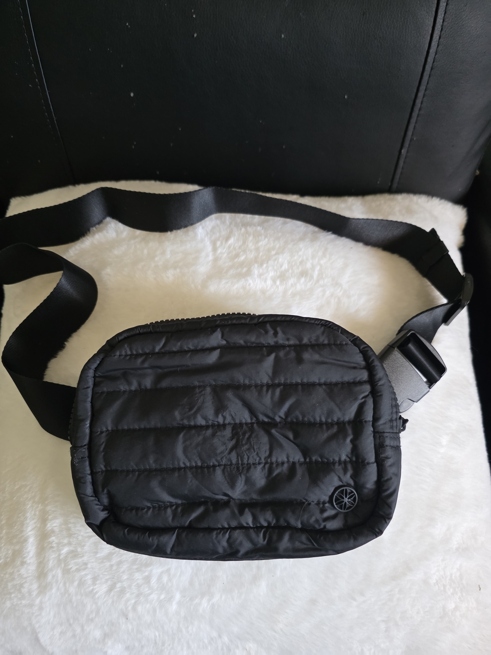 GAIAM Black Quilted Belt Bag